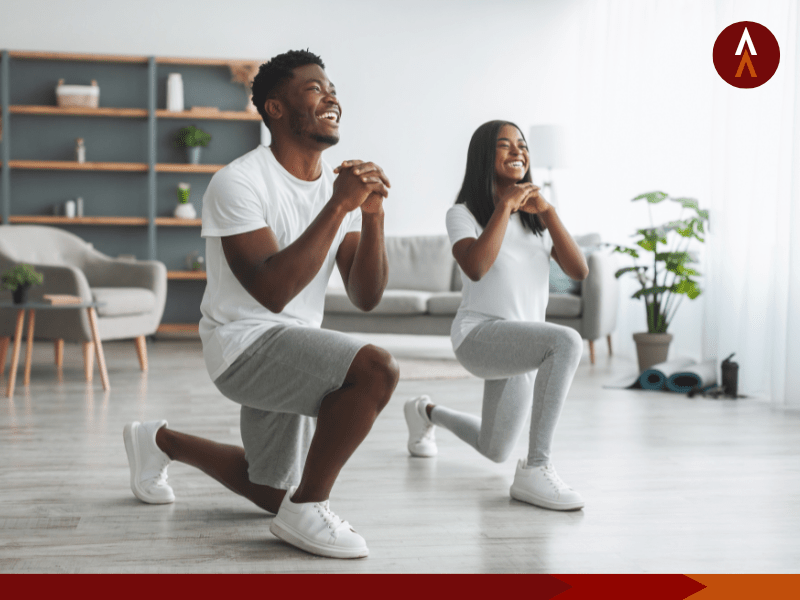 Two people working out together